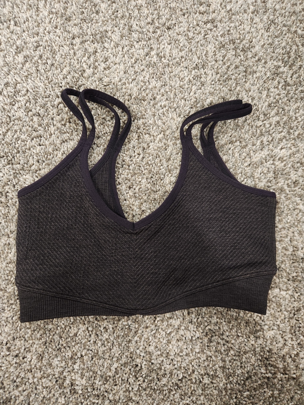 BuffBunny Double-Strap Seamless Bralette in Dark Charcoal